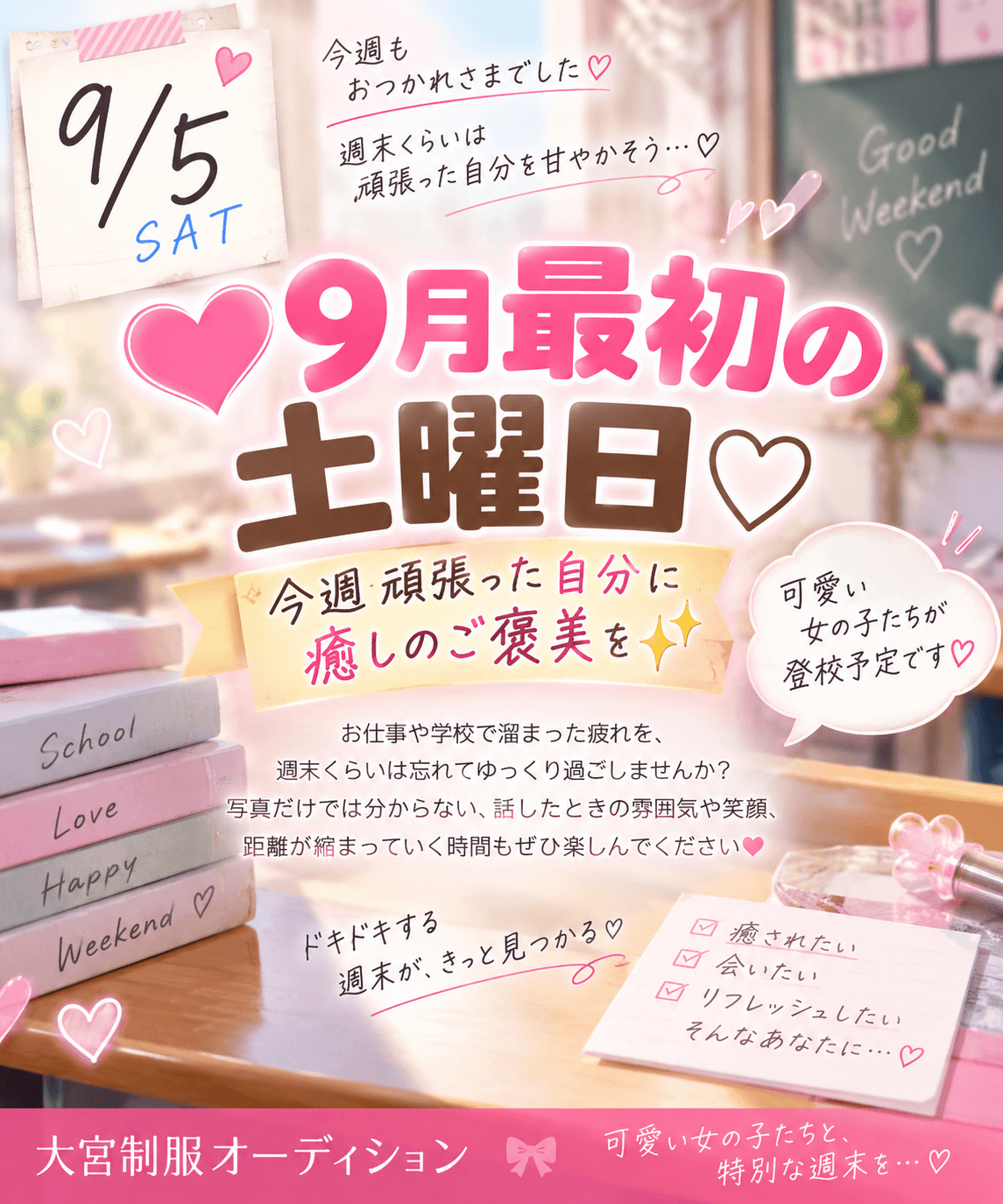 9月5日(土)💘9月最初の週末♡ご褒美は“可愛い”で決まり。