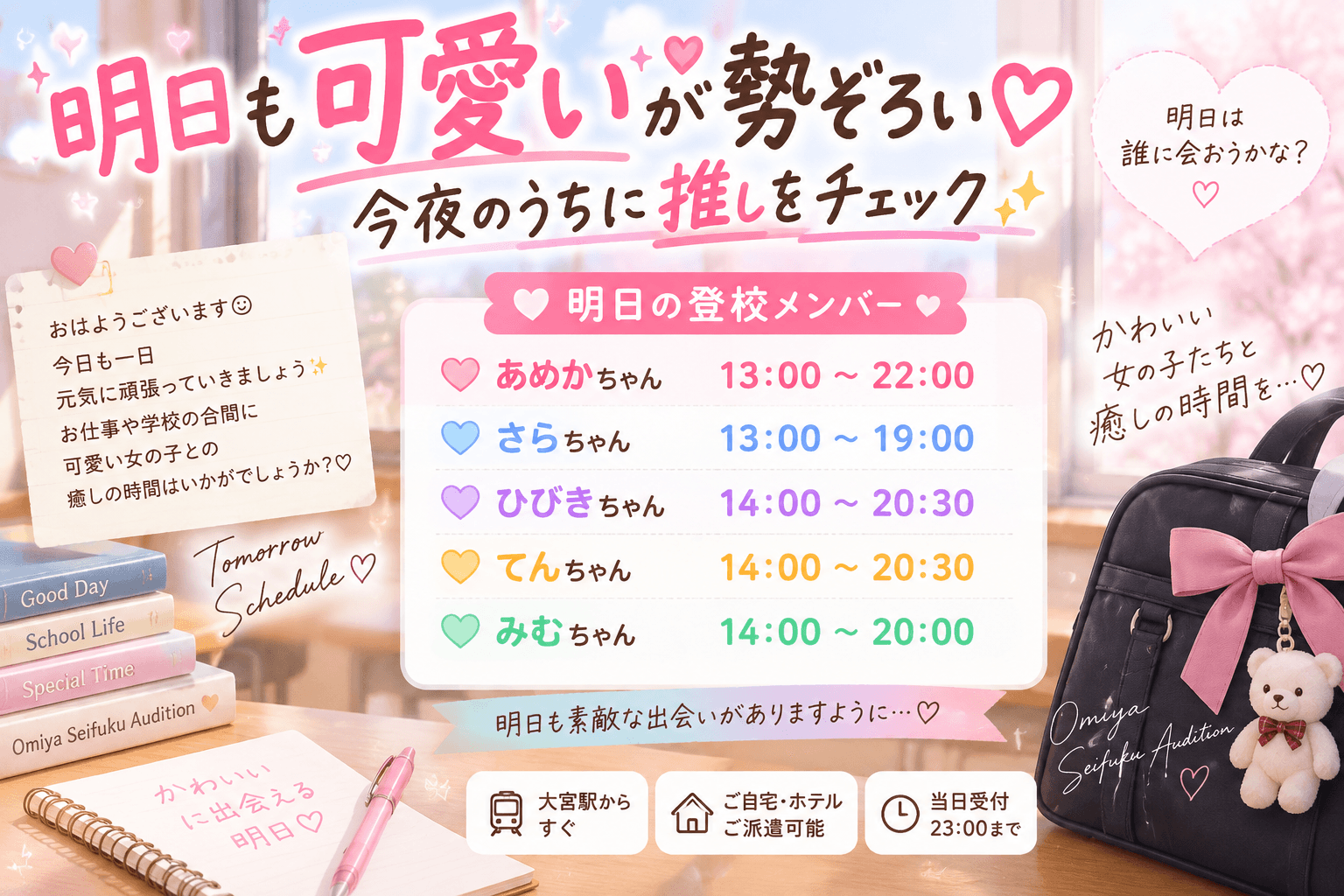 9月9日(水)💗可愛いが勢ぞろい♡今夜のうちに推しをチェック✨